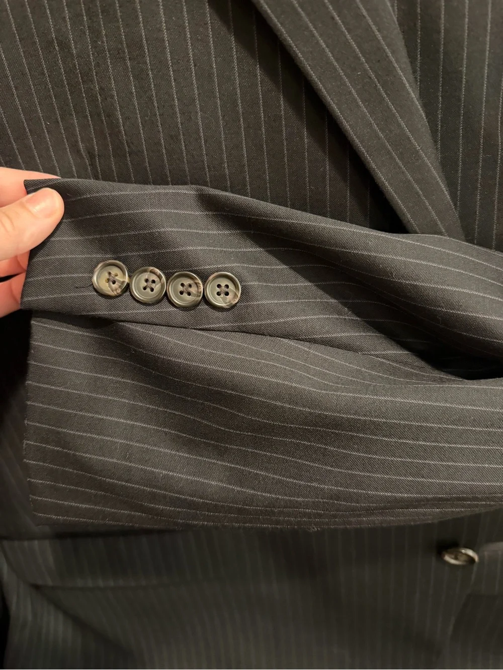 Vintage Ralph Lauren 100% Wool 2 Piece Single Breasted Brown Pinstripe Suit Set